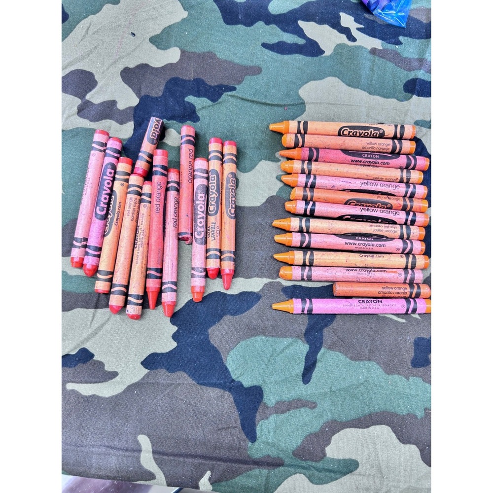 Rare Crayola Lot Red Orange Yellow Orange Bulk Art Supplies Binney & Smith
